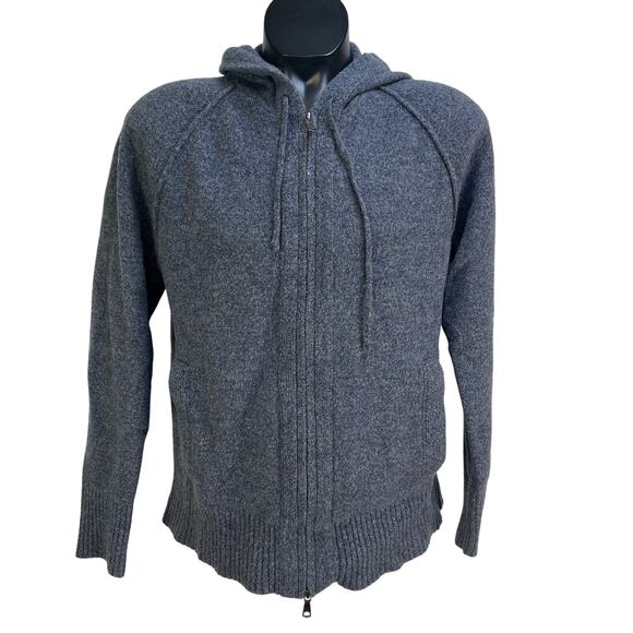 Banana Republic x Filpucci Italian Merino Wool Front Zip Hoodie Blue - Picture 1 of 8
